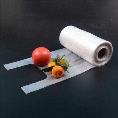 Food Grade HDPE Transparent Plastic T shirt bags ,no print