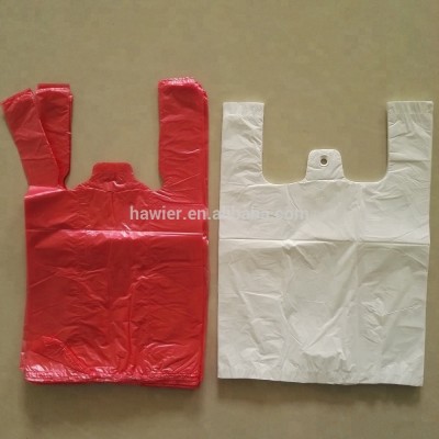 HDPE color printed plastic singlet bag vest carrier bag